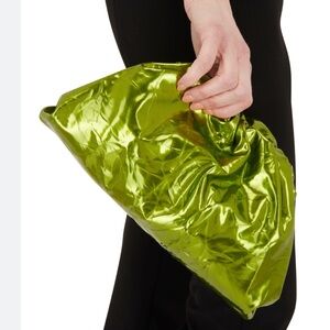Bottega Veneta Teen Metallic Green pouch